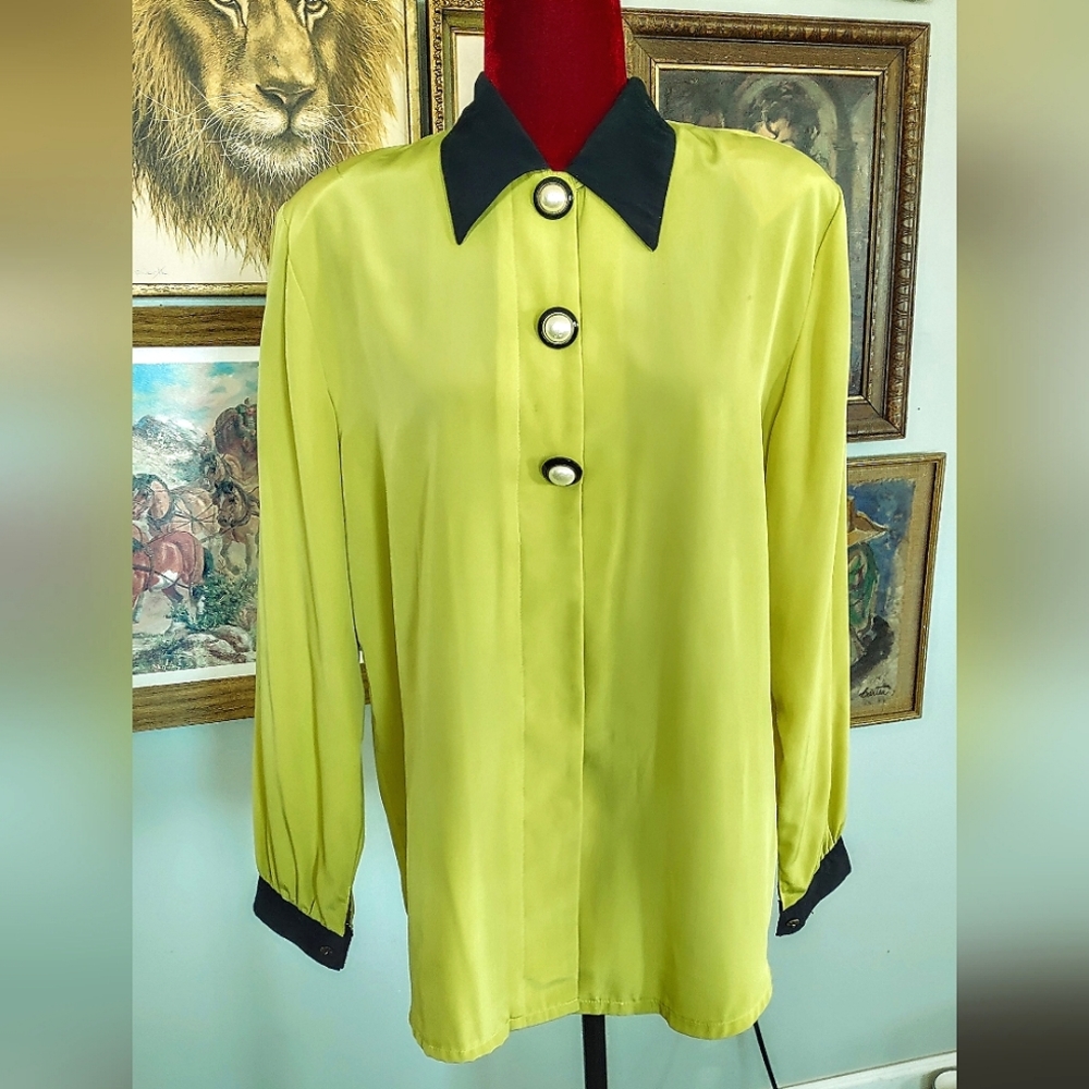 Rare Antonio Lime Green Blouse